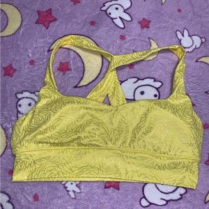 Crowned Athletics yellow sports bra, plus size friendly
